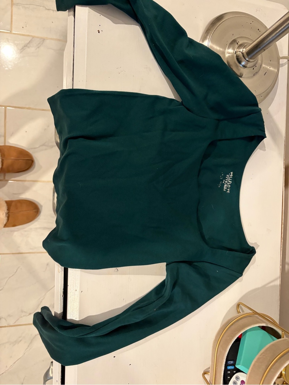 Wildflowers Long Sleeve Top in Deep Teal Green